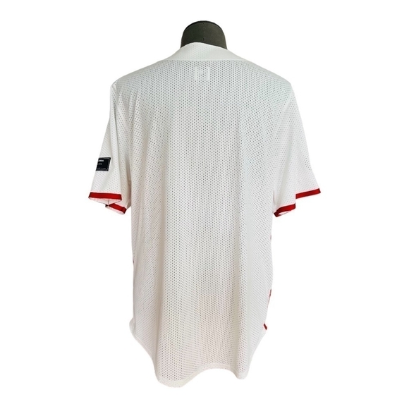 NWT Mens Jersey ZARA White Perforated Shirt SJ River Florida Button Front Jersey - Picture 5 of 11